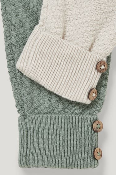 Baby Boys - Set van 2 - gebreide babybroek - beige / groen