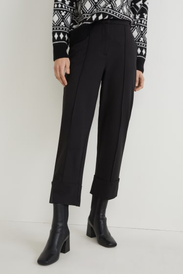 Damen - Jersey-Hose - Tapered Fit - schwarz
