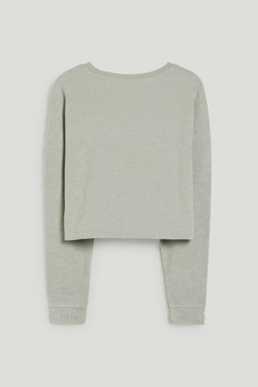 Clockhouse Girls - CLOCKHOUSE - cropped terry cloth sweatshirt - mint green