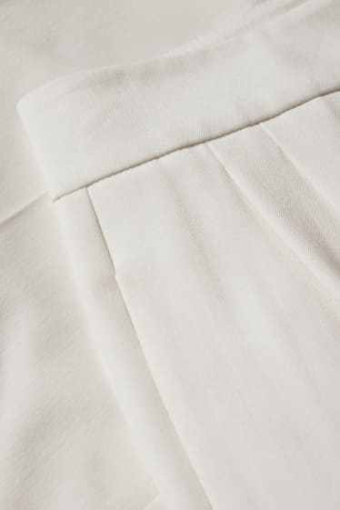 Damen - Stoffhose - High Waist - Wide Leg - weiß
