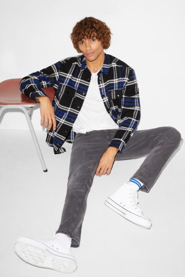Clockhouse nen - CLOCKHOUSE - camisa de franel·la - relaxed fit - coll kent - quadres - blau/negre