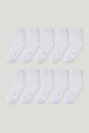 Dámské - Multipack 10 ks - ponožky - bio bavlna - z recyklovaného materiálu - bílá
