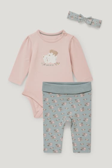 Baby Girls - Completo neonati - 3 pezzi - chiarorosa