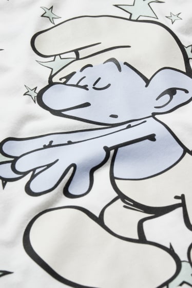 Exkluzivní online - CLOCKHOUSE - tričko na spaní - Šmoulové - bílá