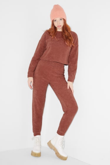 Clockhouse Girls - CLOCKHOUSE - terry cloth joggers - terracotta