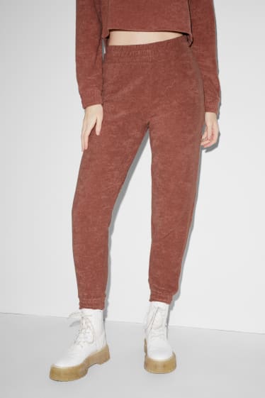 Clockhouse Girls - CLOCKHOUSE - terry cloth joggers - terracotta