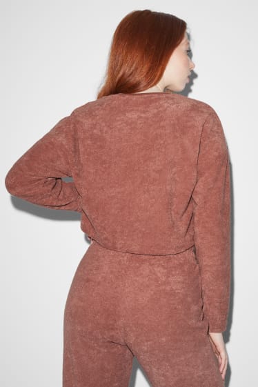 Clockhouse Girls - CLOCKHOUSE - cropped terry cloth sweatshirt - terracotta