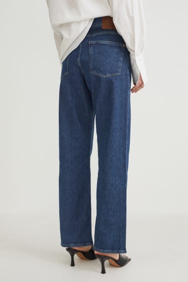 Femei - Relaxed jeans - talie înaltă - LYCRA® - denim-albastru