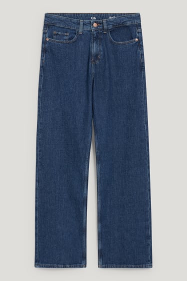 Femei - Relaxed jeans - talie înaltă - LYCRA® - denim-albastru