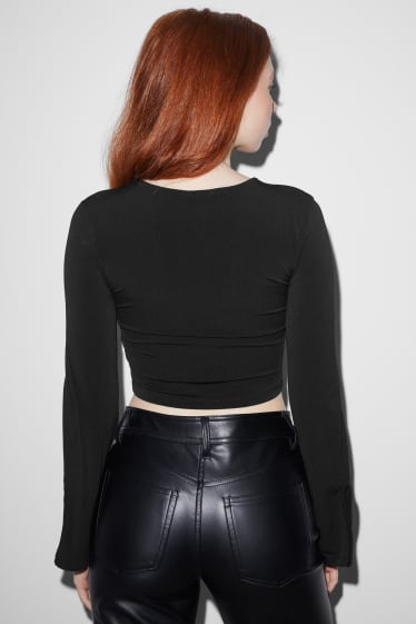 Exclusief online - CLOCKHOUSE - crop longsleeve - zwart