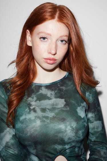 Clockhouse Girls - CLOCKHOUSE maglia a maniche lunghe - taglio corto - verde scuro