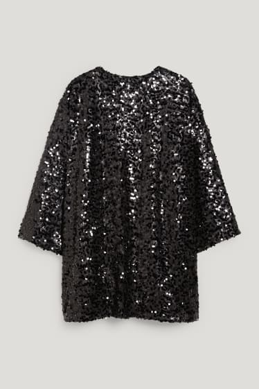 Dámské - Kimono s pajetkami - s třpytivými efekty - černá