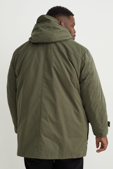 Hommes grandes tailles - Parka à capuche - vert foncé