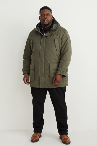 Hommes grandes tailles - Parka à capuche - vert foncé
