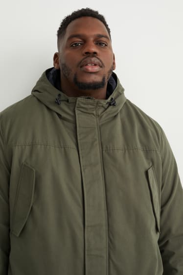 Hommes grandes tailles - Parka à capuche - vert foncé