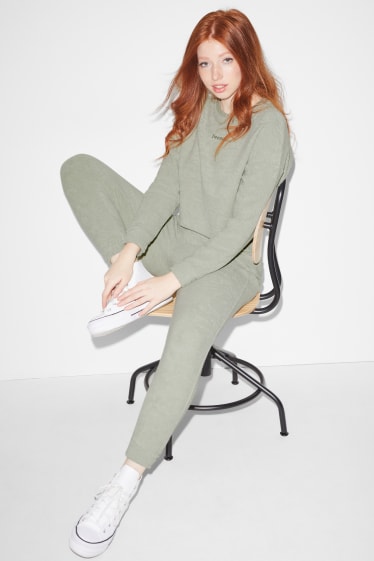 Clockhouse Girls - CLOCKHOUSE - cropped terry cloth sweatshirt - mint green