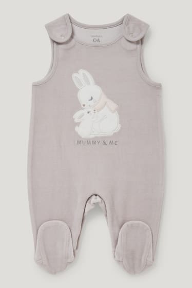 Baby Girls - Newbornoutfit - met biokatoen - 2-delig - grijs