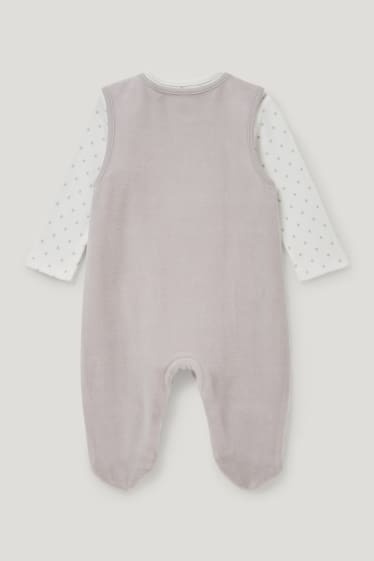 Baby Girls - Newbornoutfit - met biokatoen - 2-delig - grijs