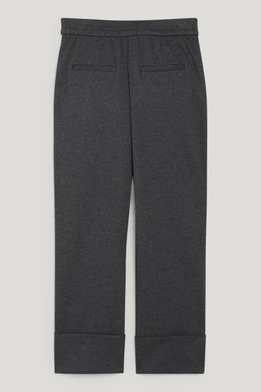 Damen - Stoffhose - Mid Waist - Tapered Fit - recycelt - dunkelgrau-melange