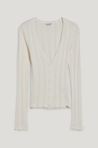 Clockhouse femme - CLOCKHOUSE - gilet en maille - blanc