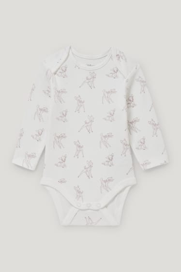 Baby Girls - Bambi - newbornoutfit - 2-delig - wit / roze