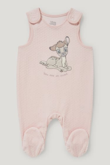 Baby Girls - Bambi - newbornoutfit - 2-delig - wit / roze