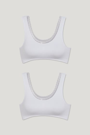 Damen - Multipack 2er - Bustier - LYCRA® - weiss