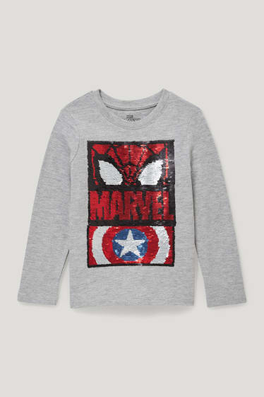 Toddler Boys - Marvel - tricou cu mânecă lungă - gri deschis melanj