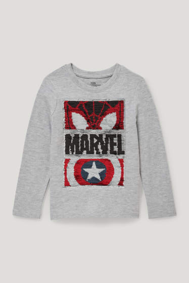 Toddler Boys - Marvel - tricou cu mânecă lungă - gri deschis melanj