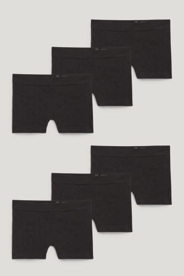Damen - Multipack 6er - Boxershorts - seamless - schwarz