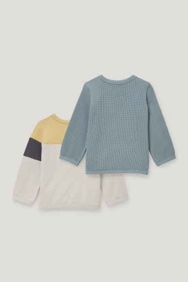 Bébé garçons - Lot de 2 - sweats bébé - beige chiné
