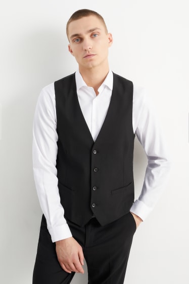 Herren - Baukasten-Weste - Regular Fit - Flex - LYCRA® - schwarz