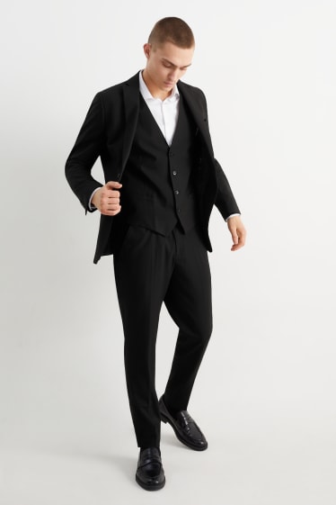 Pánské - Obleková vesta - regular fit - Flex - LYCRA® - černá