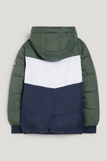 Bambini: - Giacca reversibile con cappuccio - bianco / verde scuro