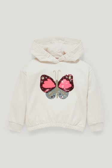 Toddler Girls - Hoodie - shiny - white