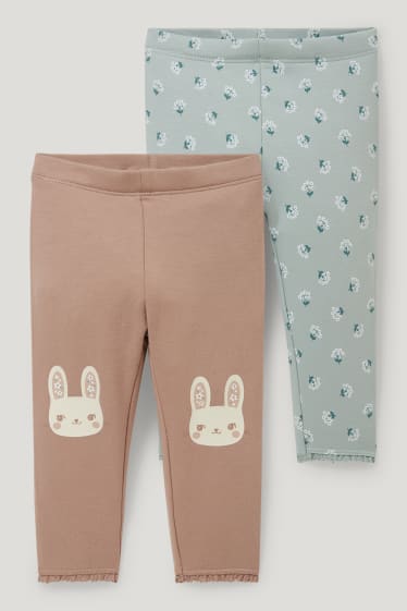 Baby Girls - Multipack of 2 - baby thermal leggings - light brown