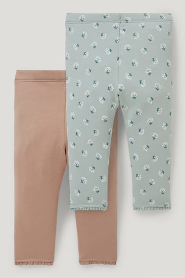 Baby Girls - Multipack of 2 - baby thermal leggings - light brown