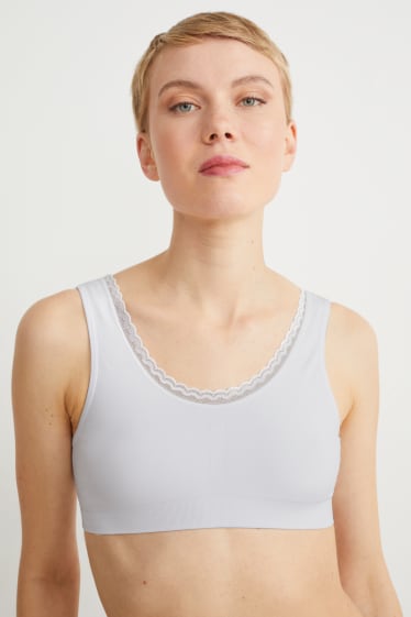 Damen - Multipack 2er - Bustier - LYCRA® - weiss