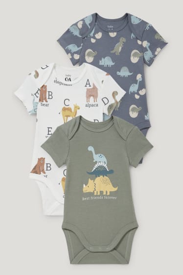 Bebés niños - Pack de 3 - bodies para bebé - blanco / gris