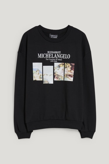 Online exclusive - CLOCKHOUSE - sweatshirt - MICHELANGELO The Creation of Adam - black