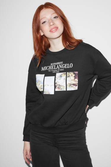 Online exclusive - CLOCKHOUSE - sweatshirt - MICHELANGELO The Creation of Adam - black