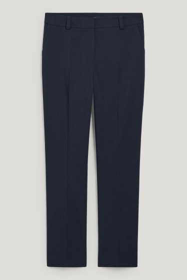 Damen - Business-Hose - Mid Waist - Straight Fit - dunkelblau