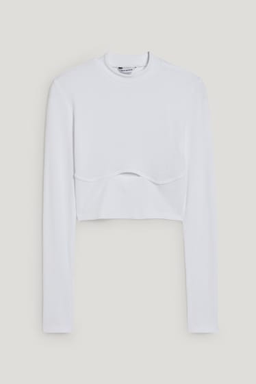 Exclusief online - CLOCKHOUSE - crop longsleeve - wit