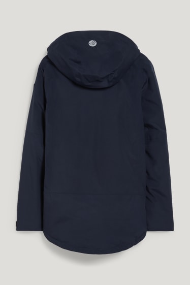 Donna - Giacca impermeabile con cappuccio - blu scuro