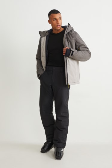 Hombre - Chaqueta de esquí con capucha - gris