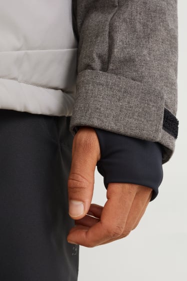 Hombre - Chaqueta de esquí con capucha - gris