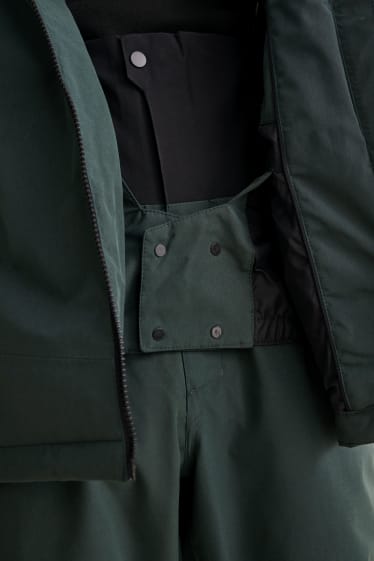 Herren - Skijacke mit Kapuze - dunkelgrün