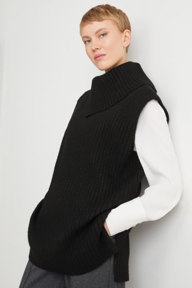 Donna - Gilet in maglia pullunder - nero