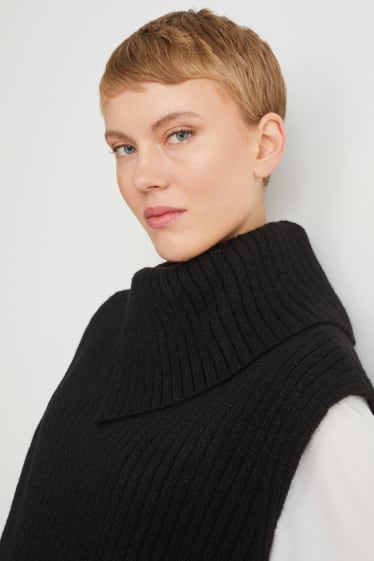Donna - Gilet in maglia pullunder - nero