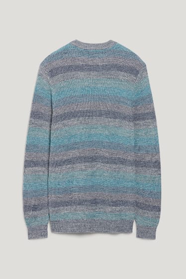 Herren - Pullover - gestreift - blau